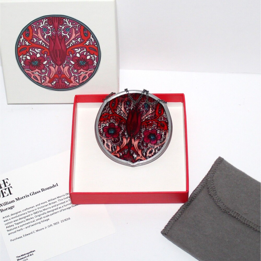 Metropolitan Museum of Art William Morris Glass Roundel Ornament suncatcher